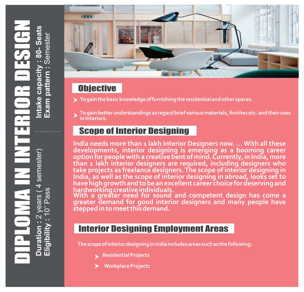 Diploma in Interior Design - Indian Institute of Food Technology